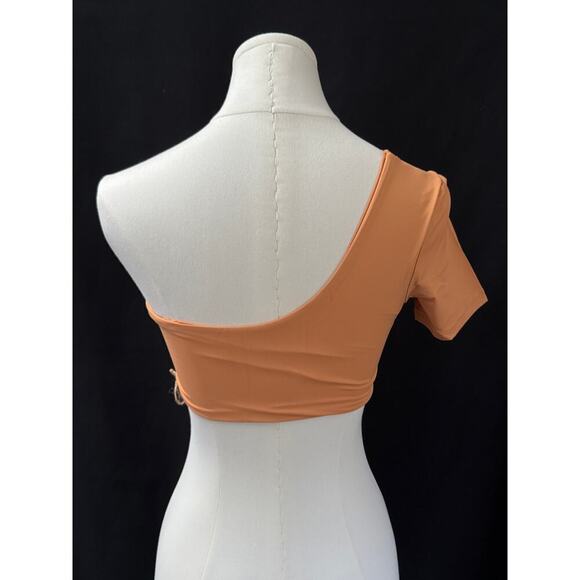 FP Toast Swim One Shoulder Crop Swim Top Sandstone Sz SM - Picture 3 of 3